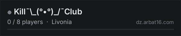 Kill¯\_(°•°)_/¯Club on the AR16 DayZ server list