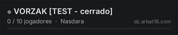 VORZAK TEST - cerrado na lista de servidores de DayZ da AR16