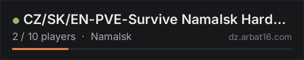 CZ/SK/EN-PVE-Survive Namalsk Hardcore (AndyA) on the AR16 DayZ server list