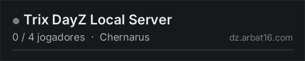 Trix DayZ Local Server na lista de servidores de DayZ da AR16