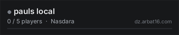pauls local on the AR16 DayZ server list