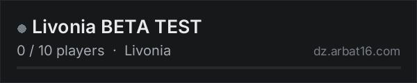 Livonia BETA TEST on the AR16 DayZ server list