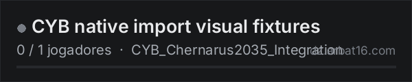 CYB native import visual fixtures na lista de servidores de DayZ da AR16
