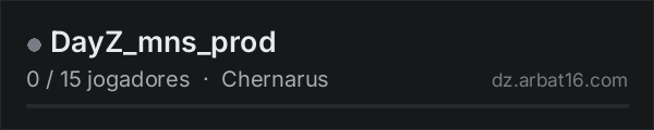 DayZ_mns_prod na lista de servidores de DayZ da AR16