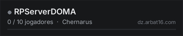 RPServerDOMA na lista de servidores de DayZ da AR16