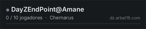 DayZEndPoint@Amane na lista de servidores de DayZ da AR16