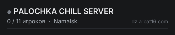PALOCHKA CHILL SERVER в списке серверов DayZ от AR16