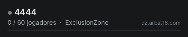 4444 na lista de servidores de DayZ da AR16