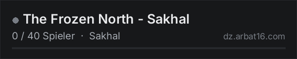 The Frozen North - Sakhal in der DayZ-Serverliste von AR16