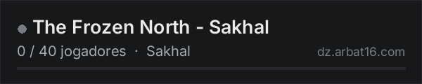 The Frozen North - Sakhal na lista de servidores de DayZ da AR16