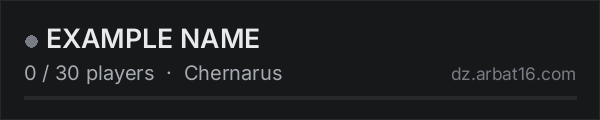 EXAMPLE NAME on the AR16 DayZ server list