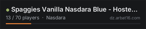 Spaggies Vanilla Nasdara Blue - Hosted by Jack on the AR16 DayZ server list