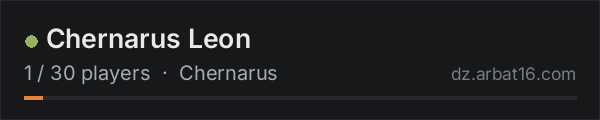 Chernarus Leon on the AR16 DayZ server list