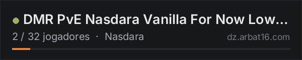 DMR PvE Nasdara Vanilla For Now LowPing UK na lista de servidores de DayZ da AR16