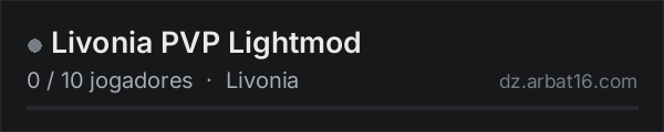 Livonia PVP Lightmod na lista de servidores de DayZ da AR16