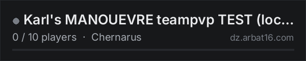 Karl's MANOUEVRE teampvp TEST (local) on the AR16 DayZ server list