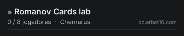 Romanov Cards lab na lista de servidores de DayZ da AR16