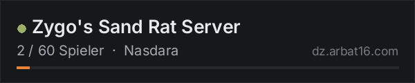 Zygo's Sand Rat Server in der DayZ-Serverliste von AR16