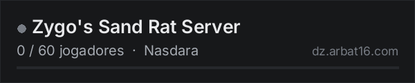 Zygo's Sand Rat Server na lista de servidores de DayZ da AR16