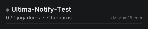 Ultima-Notify-Test na lista de servidores de DayZ da AR16