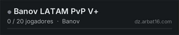 Banov LATAM PvP V+ na lista de servidores de DayZ da AR16