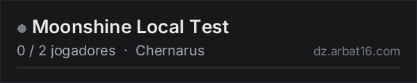 Moonshine Local Test na lista de servidores de DayZ da AR16