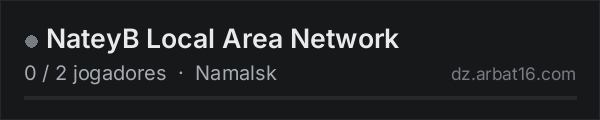 NateyB Local Area Network na lista de servidores de DayZ da AR16