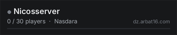 Nicosserver on the AR16 DayZ server list