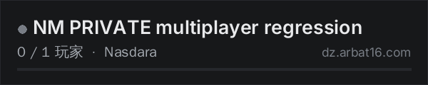 AR16 DayZ 服务器列表中的 NM PRIVATE multiplayer regression