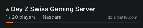 Day Z Swiss Gaming Server on the AR16 DayZ server list