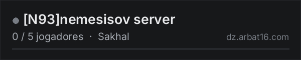 N93nemesisov server na lista de servidores de DayZ da AR16