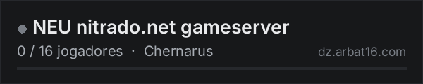 NEU nitrado.net gameserver na lista de servidores de DayZ da AR16