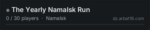 The Yearly Namalsk Run on the AR16 DayZ server list