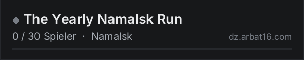 The Yearly Namalsk Run in der DayZ-Serverliste von AR16