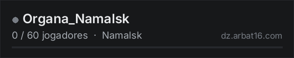 Organa_Namalsk na lista de servidores de DayZ da AR16