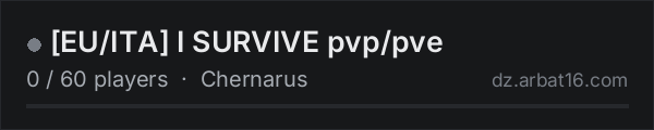 [EU/ITA] I SURVIVE  pvp/pve on the AR16 DayZ server list