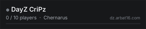 DayZ CriPz on the AR16 DayZ server list