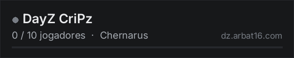 DayZ CriPz na lista de servidores de DayZ da AR16
