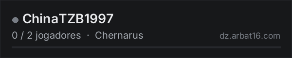 ChinaTZB1997 na lista de servidores de DayZ da AR16