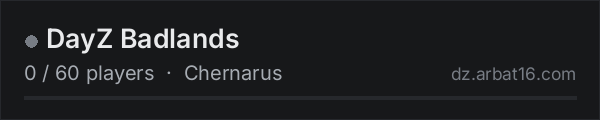 DayZ Badlands on the AR16 DayZ server list
