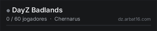 DayZ Badlands na lista de servidores de DayZ da AR16
