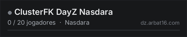 ClusterFK DayZ Nasdara na lista de servidores de DayZ da AR16