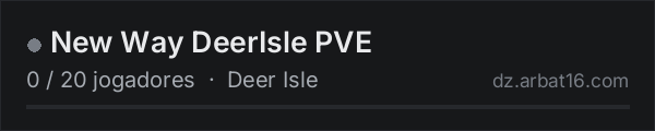 New Way DeerIsle PVE na lista de servidores de DayZ da AR16