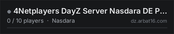 4Netplayers DayZ Server Nasdara DE PVE on the AR16 DayZ server list