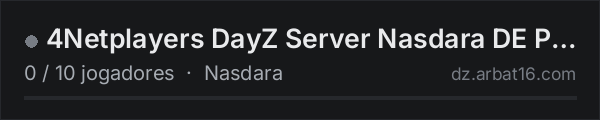 4Netplayers DayZ Server Nasdara DE PVE na lista de servidores de DayZ da AR16