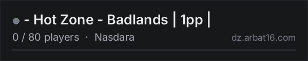 -    Hot Zone - Badlands | 1pp | on the AR16 DayZ server list