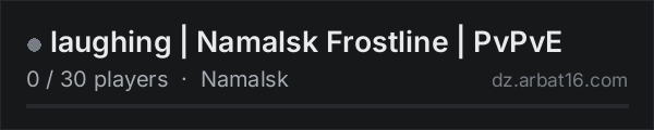 laughing | Namalsk Frostline | PvPvE on the AR16 DayZ server list