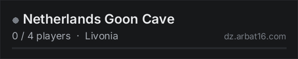 Netherlands Goon Cave on the AR16 DayZ server list