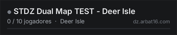 STDZ Dual Map TEST - Deer Isle na lista de servidores de DayZ da AR16
