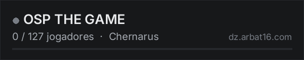 OSP THE GAME na lista de servidores de DayZ da AR16
